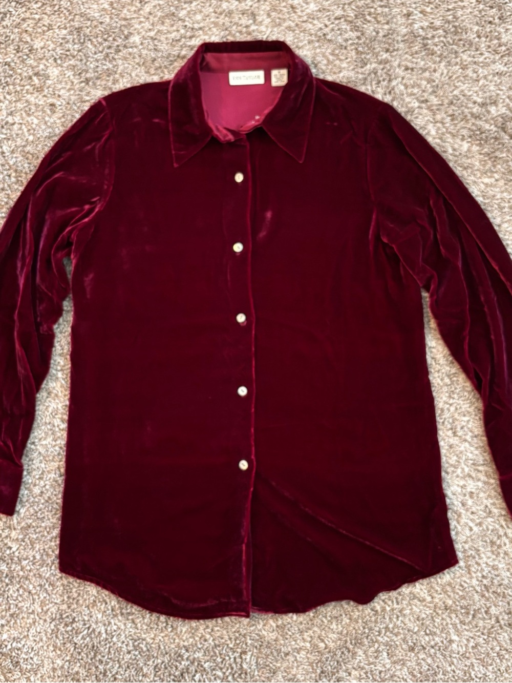 Vintage NWT Ann Taylor Silk Blend Velvet Blouse Size 6 - Picture 3 of 7